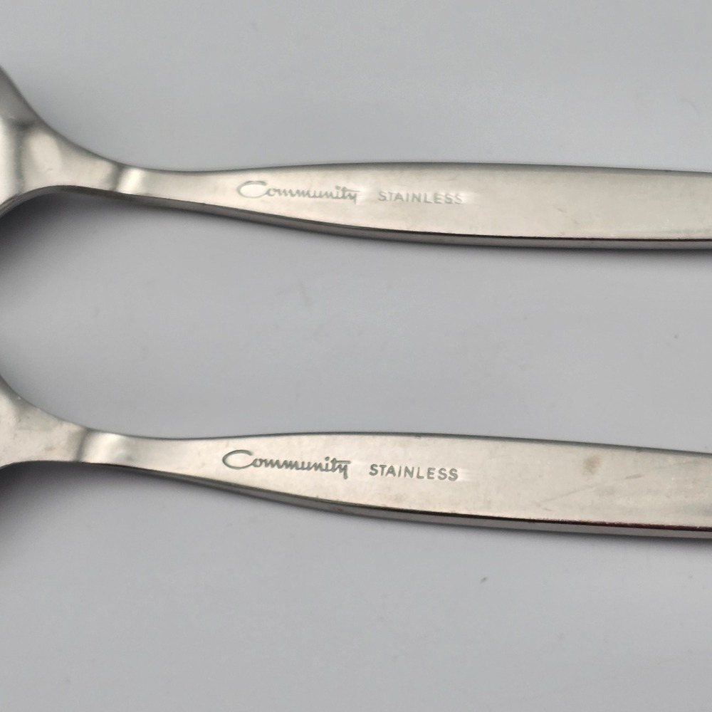 Oneida Community Flatware Frostfire Stainless Steel 6" Teaspoon Set of 2 - Picture 3 of 4